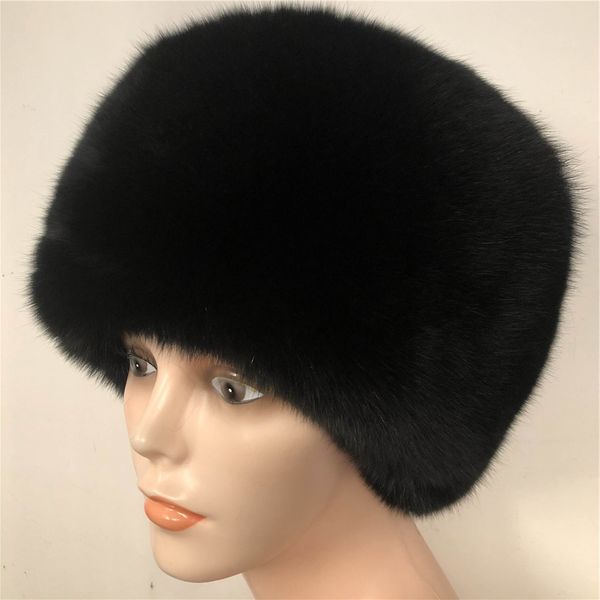 

whole pelt real fox fur hat russian trapper ushanka hat hat warm outdoor warm cap, Blue;gray