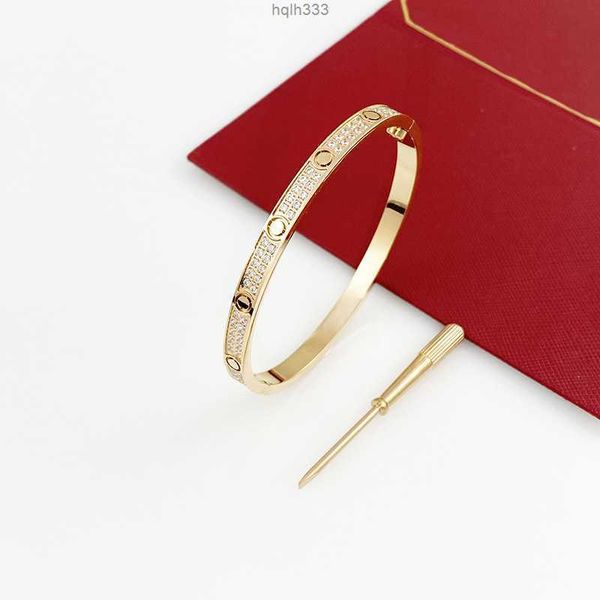 

diamond bracelet designer gold bangel for women men luxury designer jewelry stainless steel charm cuff silver rose love bracelets2208, Black