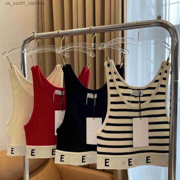 

camis womens crop knits tee designer tank women clothing fashion letter print summer sleeveless pullover vest casual streetwear l230522, White