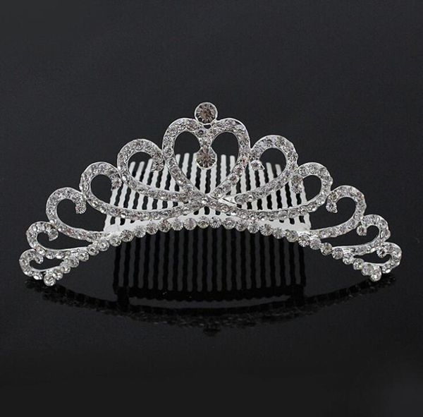 

gorgeous mini crystal rhinestone diamante bridal princess crown hair comb tiara party wedding women girl gift jewelry5528818, Silver