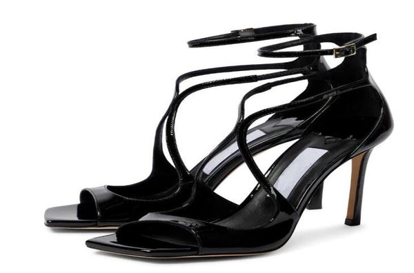 

summer luxurious azia sandals women cross strap stiletto heel birdals party dress night dressing elegant lady pumps black pink yel8642244