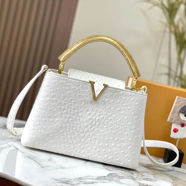 

new fashion designer bag high-quality trend ostrich print handbag women's leather shoulder bag luxury designer handbag purse women&#039