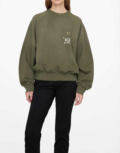 

anines archer sweatshirt army vintage women bings designer pullover sweatshirts print loose fleece sweater warm hoodie, Black