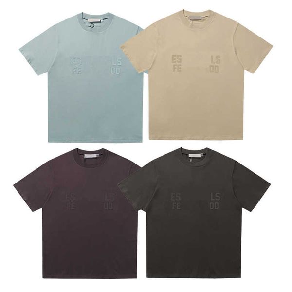 

2023 summer mens womans essent t shirts essentail loose high street short sleeve fashion casual clothing essentiel crew neck wear74, White;black
