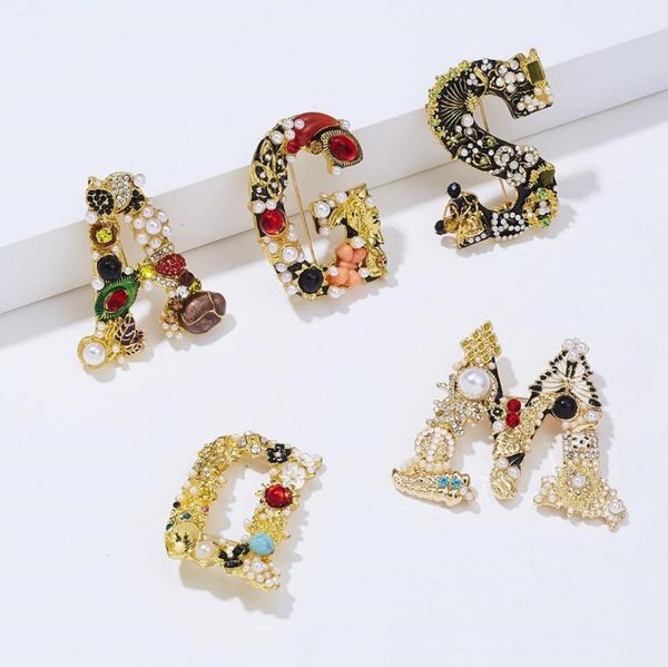

new socks decoration letters a g s d  brooch enamel christmas pearl gift pin fashion cartoon children cowboy student lapel pendan7338382, Gray