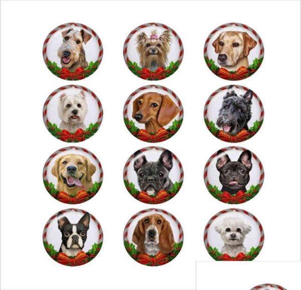 

charms mixed glass holiday christmas dog for diy 18mm button snap bracelet necklace jewelry drop delivery 2022 findings components9018555, Bronze;silver