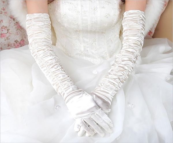

bridal wedding gloves plus long section elbow white white black red lace all refers to wedding gloves winter warm1856494
