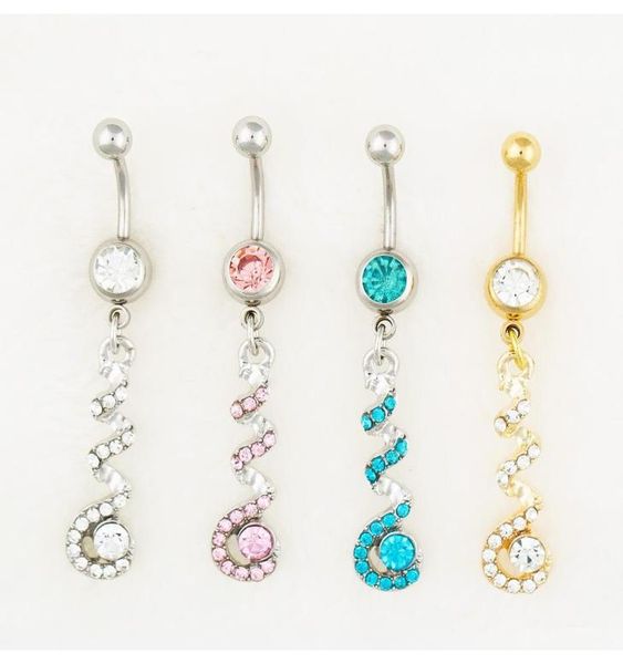

3 colors body jewelry nice style navel belly ring 10 pcs mix colors stone drop factory td9mk2354995, Silver