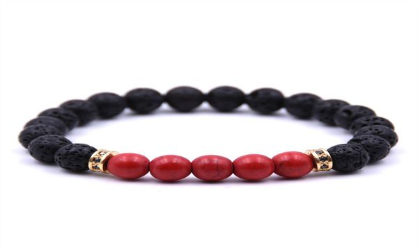 

natural lava stone strands bracelets healing balance beads for men women charm yoga fashion jewelry4295538, Black