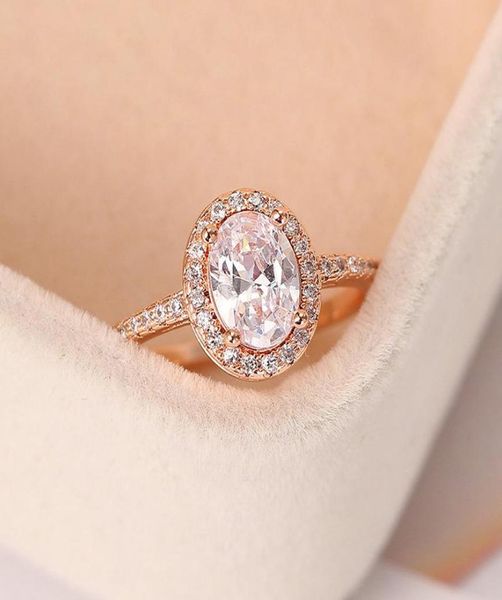 

wedding rings engagement ring for women oval crystal moissanite promise rose gold marriage bride gift jewelry accessories ohr0783263027, Slivery;golden