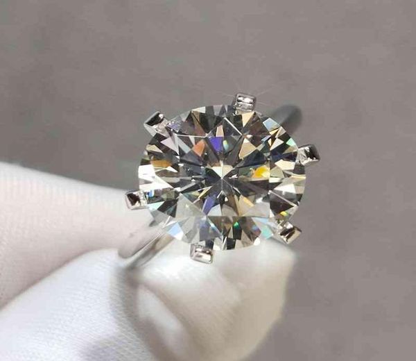

geoki perfect cut passed diamond test 5 ct d color vvs1 moissanite ring 925 sterling silver engagement rings luxury jewelry6957864, Slivery;golden