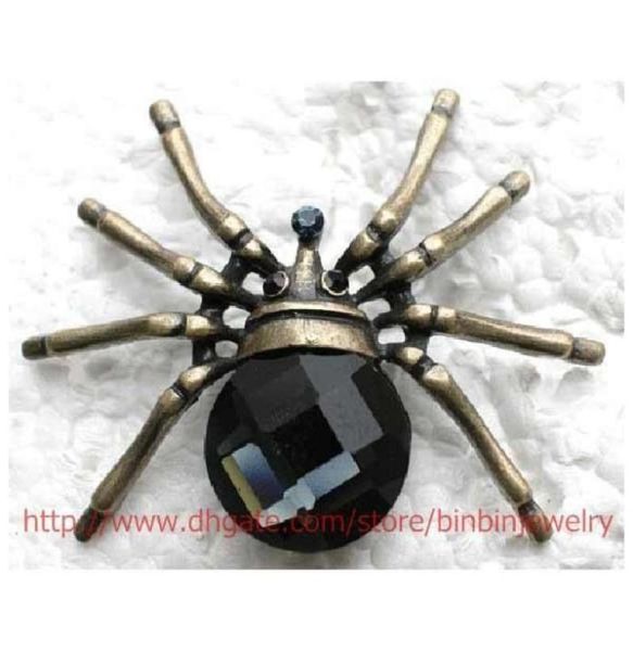 

12pcslot whole crystal rhinestone glass gem spider brooches fashion costume pin brooch jewelry gift c9614026813, Gray