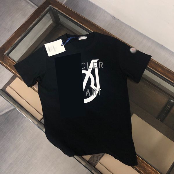 

designer t-shirt mon home's new summer men's casual t-shirt men's and women's couples style washed pure cotton printed s, White;black