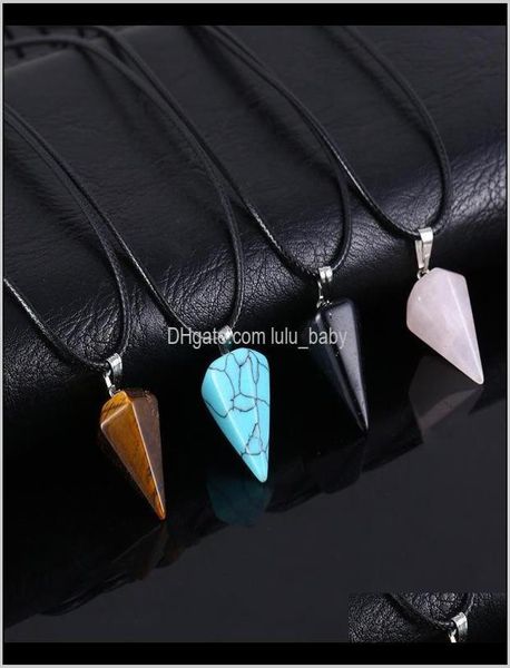 

necklace jewelry crystals amethyst rose quartz bead chakra point women men natural stone pendants leather chains bvcju pendant nec5067050, Silver