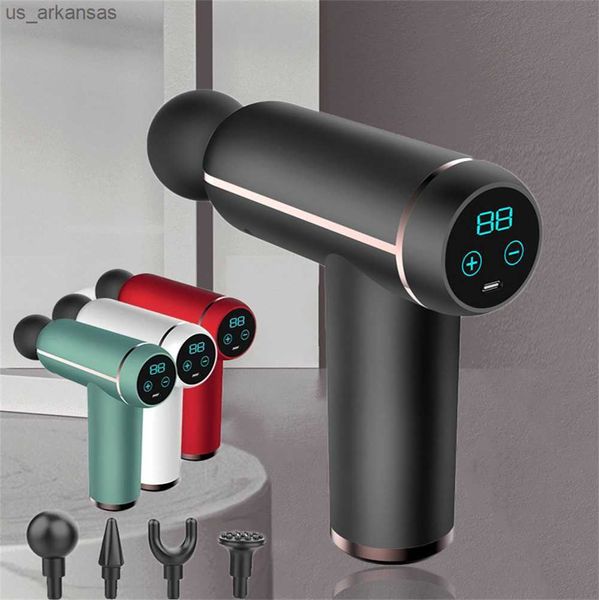 

portable massage gun portable percussion pistol massager for body neck deep tissue muscle relaxation gout pain relief fitness l230523