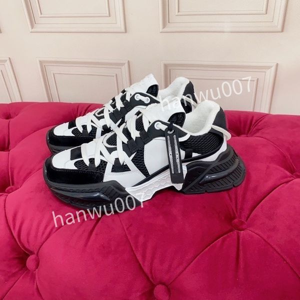 

2023new women designer shoes lace low high sneakers casual womens shoe sports breathable flexible soft comfortable real leather woman traine, Black