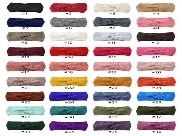 

selling knitted cross wool hair band ear cover hand woven headband flat fashion warm autumn and winter hair accessories9471335, Pink