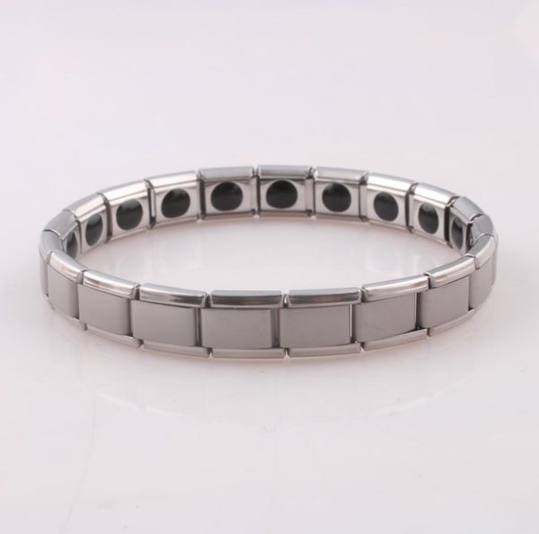 

silver stainless steel bracelet fashion menwomen jewelry bracelets bangle for birthday gift titanium steel health care magnetic g3478421, Black