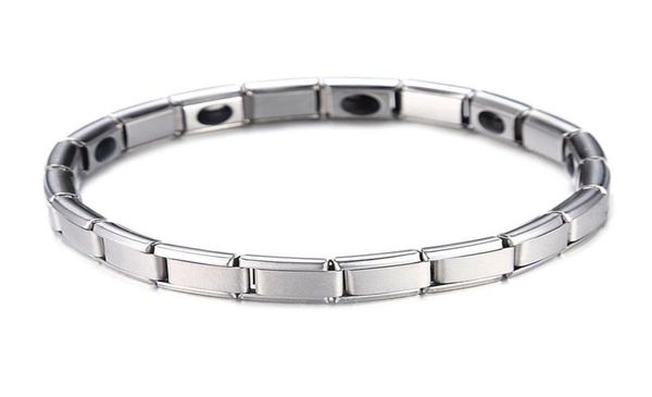 

fashion silver plated health magnetic bracelet for women stainless steel magnet bracelets bangle link chain jewelry 2435977, Black