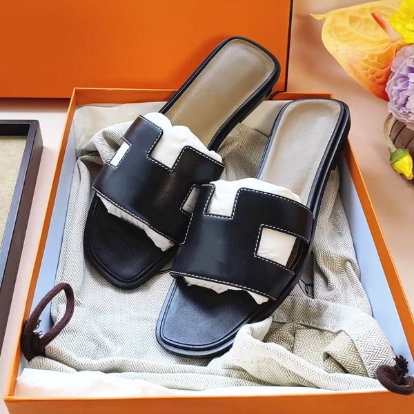 

designer sandal women slides summer rubber big head slides orange black green shoes flat slippers with bwde