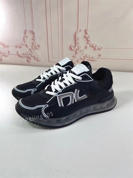 

2023new brand classic casual shoes for women flat sneakers panda white grey fog chunky glod, Black