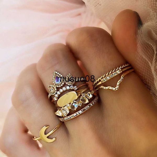 

band rings rings for women bohemian bague ring set girls jewelry sets anillos mujer anello schmuck accessories fashion couple gift 2021 j230, Silver