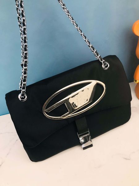 

2023 new nylon canvas chain wandering bag fashion motorcycle wind tote one-shoulder messenger bag
