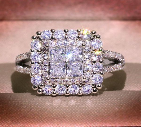 

2021 new luxury round 100 solid 925 sterling silver engagement ring for women lady anniversary gift jewelry whole3294625, Slivery;golden