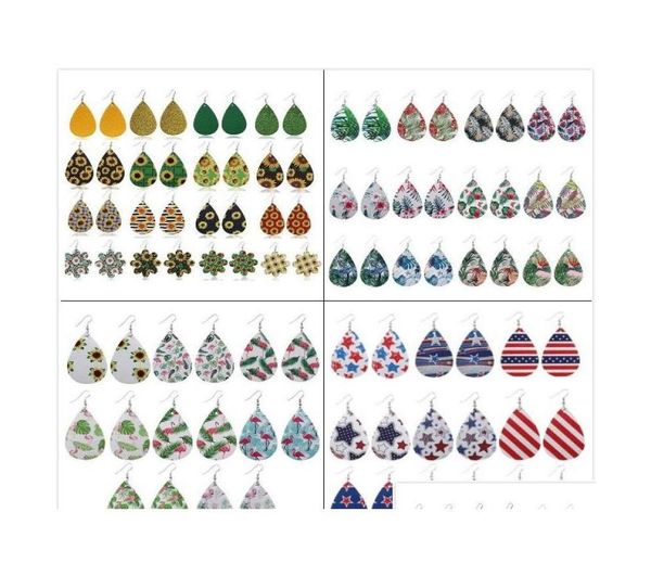 

s 45 style pu leather earrings glitter sparkly oval chandelier fashion dangle for women jewelry gift npudl8668154, Silver