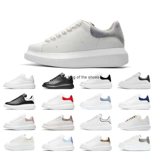 

men women casual shoes designer mens oversized sneakers mc queens platform triple white reflective suede black leather outdoor womens traine
