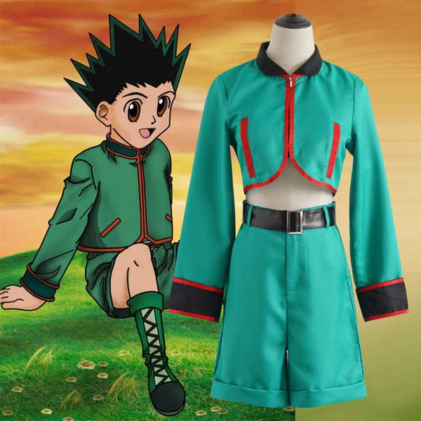 

anime costumes anime hunter x hunter gon ss cosplay come sets green outfits full suit halloween carnival party uniform comes z0602, Black