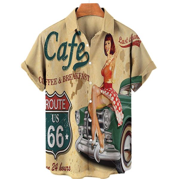 

lasted printed digital men's collar t shirts rayon high fashion quality vintage short sleeve printed shirts for men niq, White;black