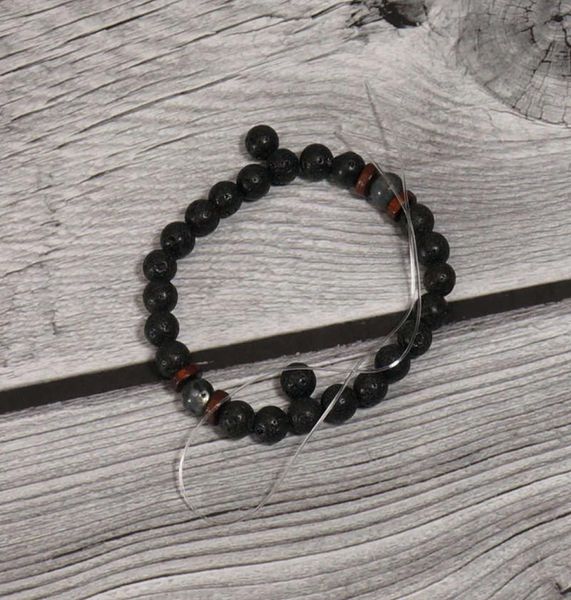 

mens stretch beaded braceletwhole chakra jewlery0123456852416, Black