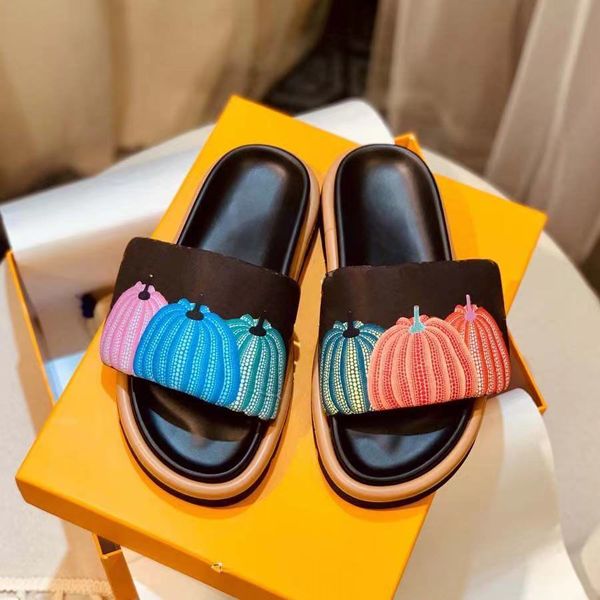

designer sandals women slippers high-definition emed slippers flat-bottomed slippers muffin thick-soled half-slip sandal, Black