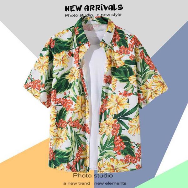 

resort summer spring shirt for men custom printed graphic beach hawaiian short sleeve mens hawaiian shirt jdd, White;black