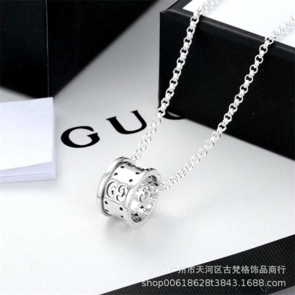 

50% off designer jewelry bracelet necklace ring small manyao 925 trend simple men's women's same sweater chain pendant, Silver