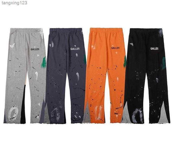 

mens graffiti pants galleryse depts womens sweatpants galleryes dept speckled letter print mans couple loose versatile casual straight, Black