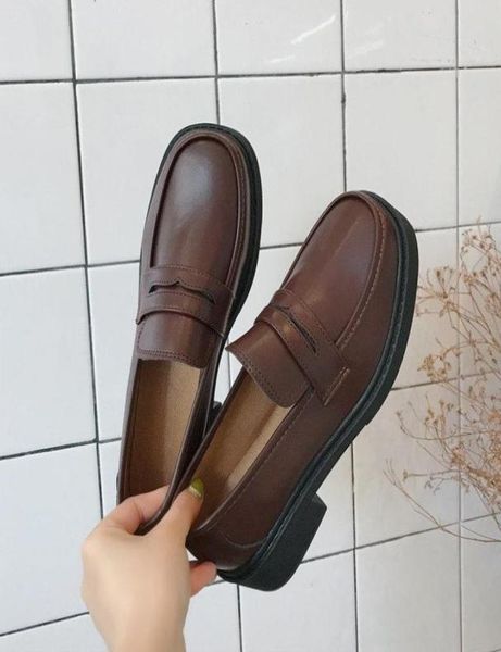 

dress shoes japanese high school student girly girl lolita cospaly jk uniform pu leather loafers casual4848254, Black