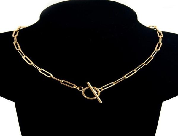 

chains 100 stainless steel toggle necklaces for women goldsilver color metal clasp chain choker necklace collar2639861, Silver
