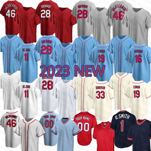 

mens women baseball jersey nolan arenado custom paul goldschmidt cardinals dylan carlson walker sullivan willson contreras ryan helsley giov, Blue;black
