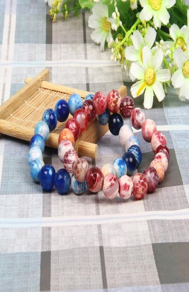 

whole 10pcslot 10mm natural faceted fire onyx stone bracelets elastic rope chain natural stone friendship bracelets for lover2576066, Black