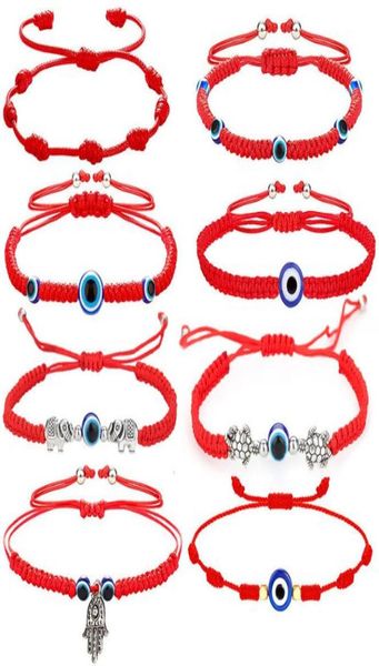 

handwoven charm bracelets lucky red string blue turkish evil eye pendent bracelet jewelry for women whole3497053, Golden;silver