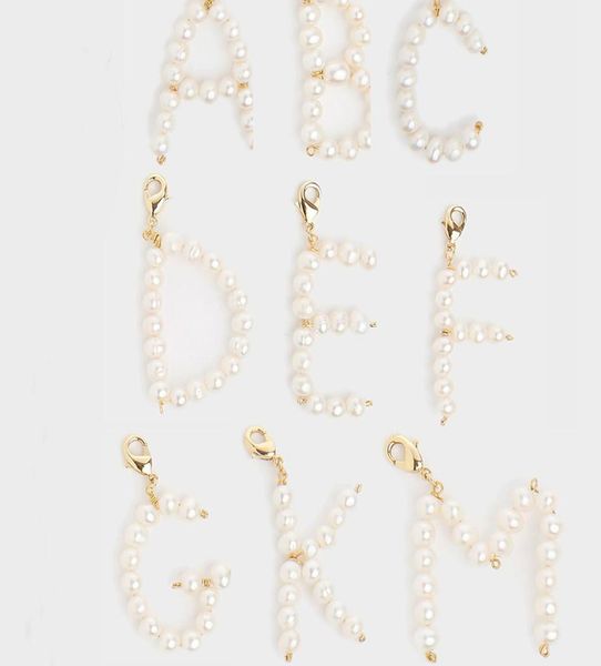 

natural freshwater pearl pearly initial jewelry name diy custom 26 az english alphabet letter pendant for jewelry making bedels1145290, Bronze;silver