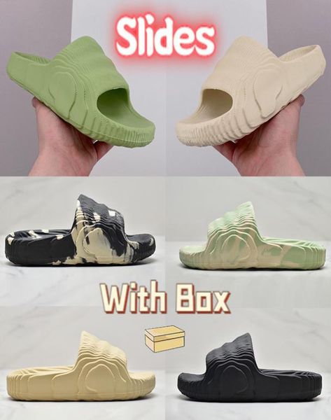 

with box men women slippers slides beach sandals black grey magic lime desert sand classic slide mens summer slipper us 51154943811
