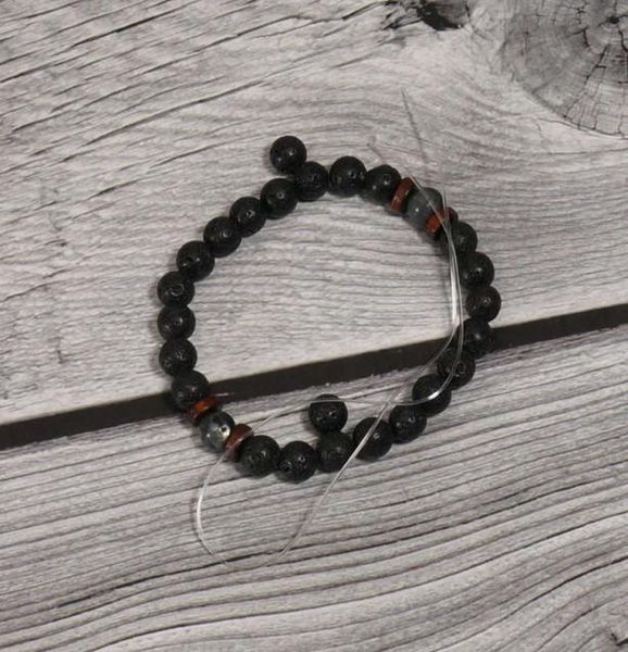 

mens stretch beaded braceletwhole chakra jewlery0123452237360, Black