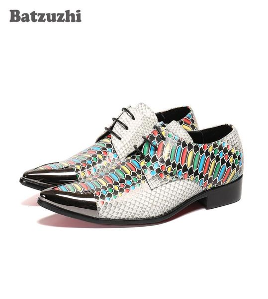 

batzuzhi japanese style men039s shoes pointed iron toe formal leather dress shoes personality color party and wedding shoes men1371094, Black