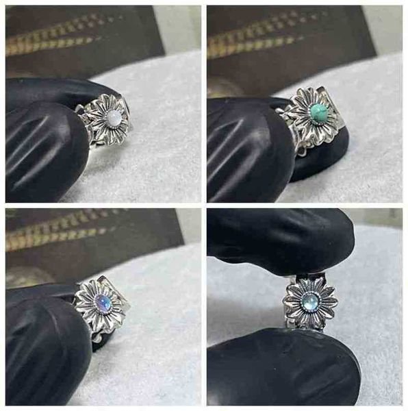 

designer jewelry bracelet necklace ring turquoise daisy flower female sterling sterling used petal ringnew jewellery, Silver