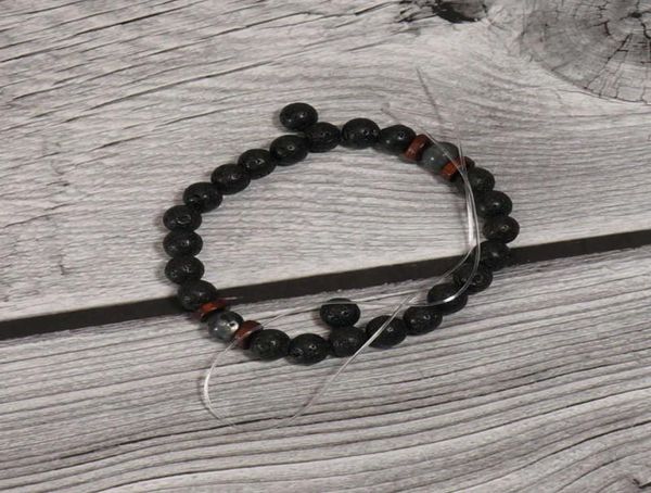 

mens stretch beaded braceletwhole chakra jewlery0123454555040, Black