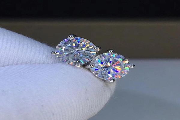 

poetry of jew store round moissanite cut total 1 diamond test passed moissanite silver earring jewelry girlfriend gift lj2010135932741, Golden