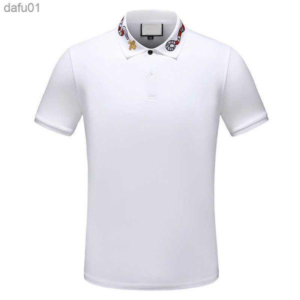 

2019 designer stripe polo shirt t shirts snake polos bee floral embroidery mens high street fashion horse polo t-shirt l230520, White;black